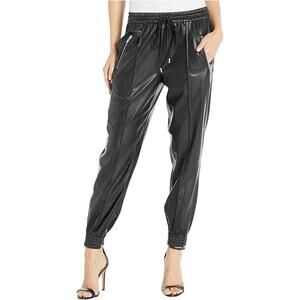 NWT - Blank NYC Faux Leather Drawstring Jogger with Zipper Pockets Size: 24